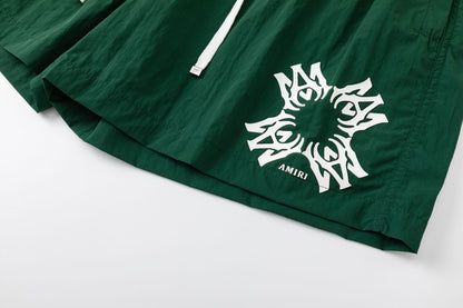 AMIRI Straight-Leg Mid-Length Logo-Print Swim Shorts