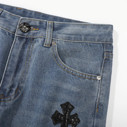 Chrome Hearts American street art cross with straight shaft Pants W1