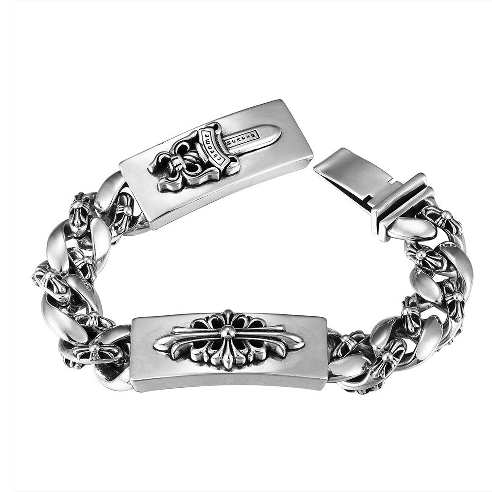 DOUBLE ID FANCY LINK BRACELET 8
